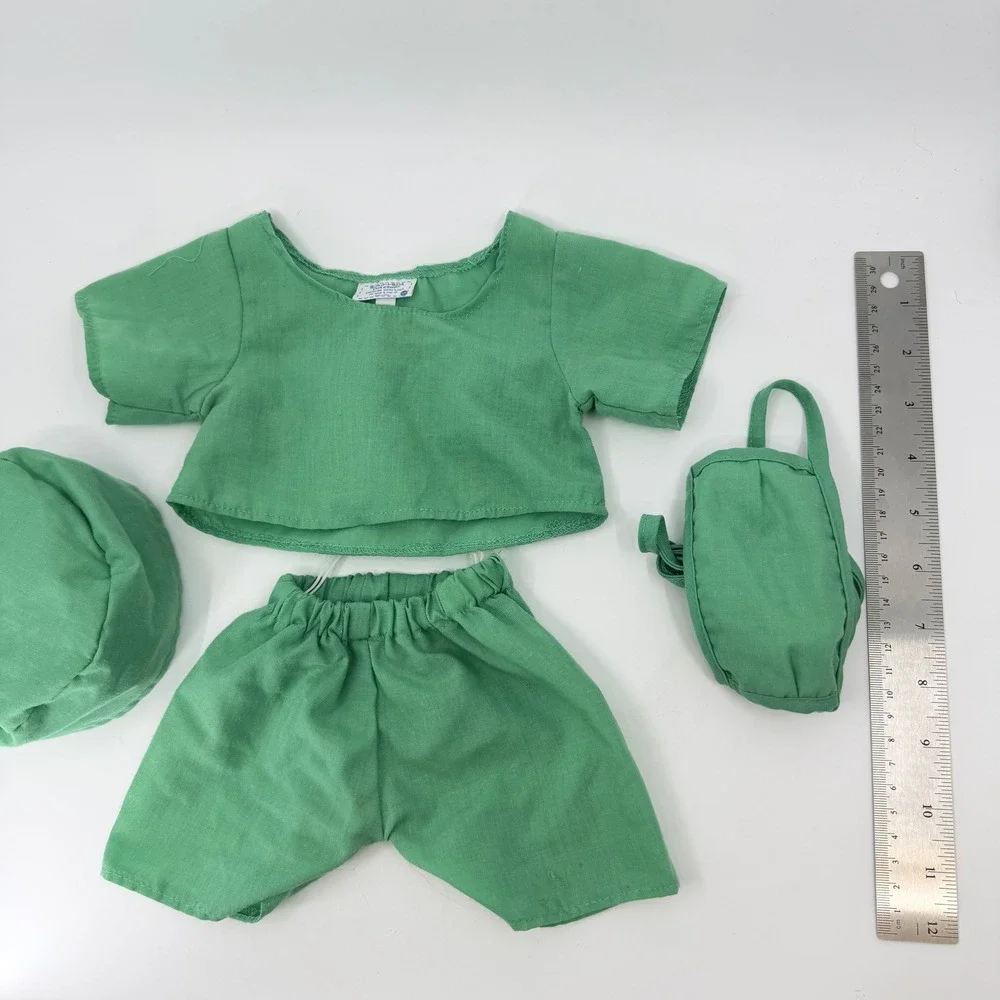 Build‎ A Bear Hospital Scrubs Green 4-Piece Set Mask Cap Pants Top